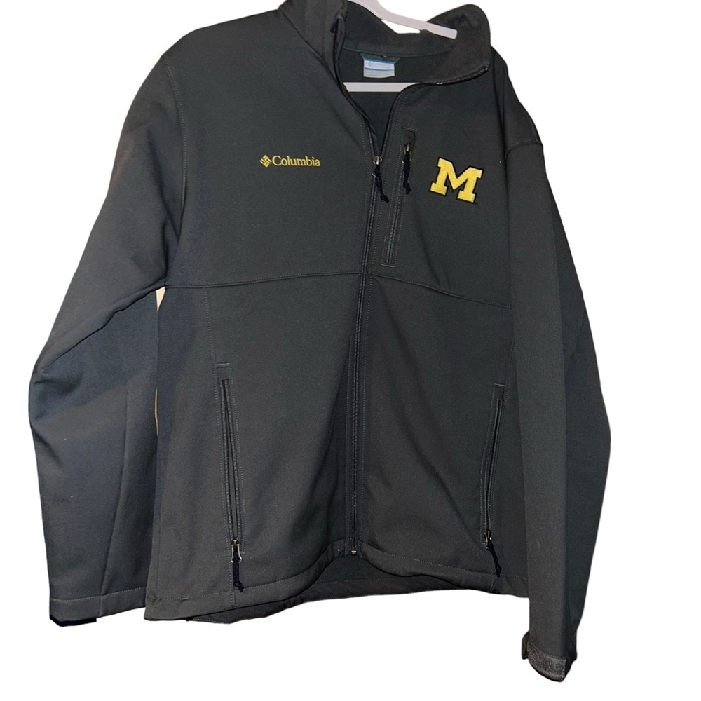 COLUMBIA MICHIGAN WOLVERINES MENS CHARCOAL ASCENDER HEAVYWEIGHT JACKET XL